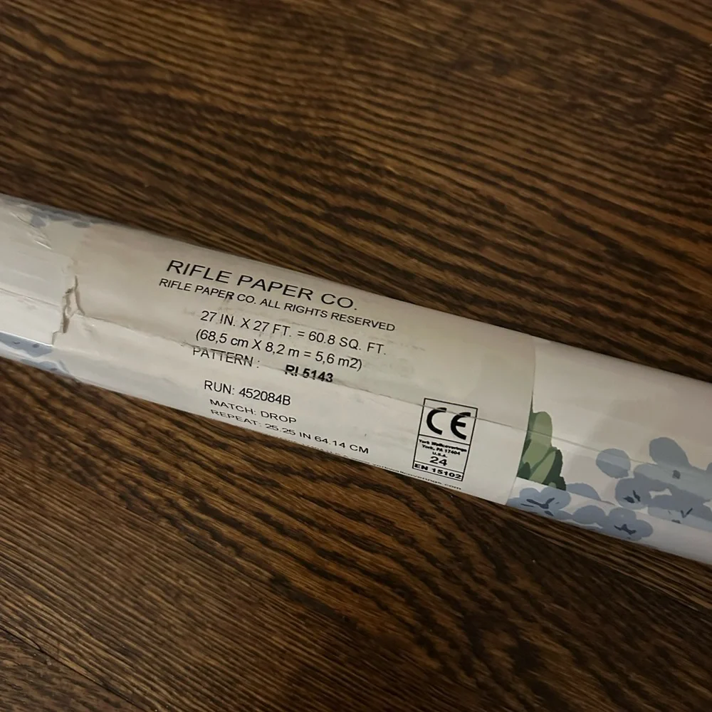 White & Blue Hydrangea Rifle Paper Wallpaper